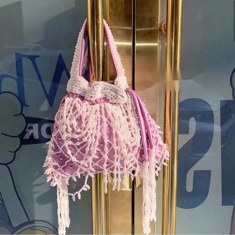 Beaded Delicate Handmade Bag | Purple - Picture 4 of 5